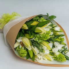 Elegant White & Green Seasonal Bouquet
