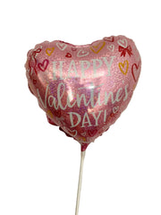 Pink Sparkle Heart Valentines Day 9" Balloon