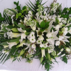 White Floral Casket Spray